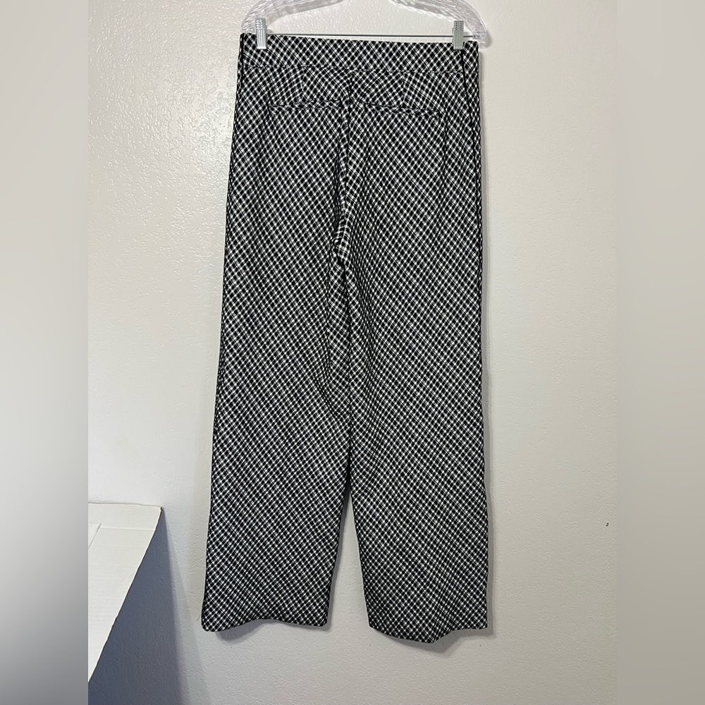 SPANX Gingham Micro-Check Wide Leg Pull-On Pants L - Picture 5 of 12